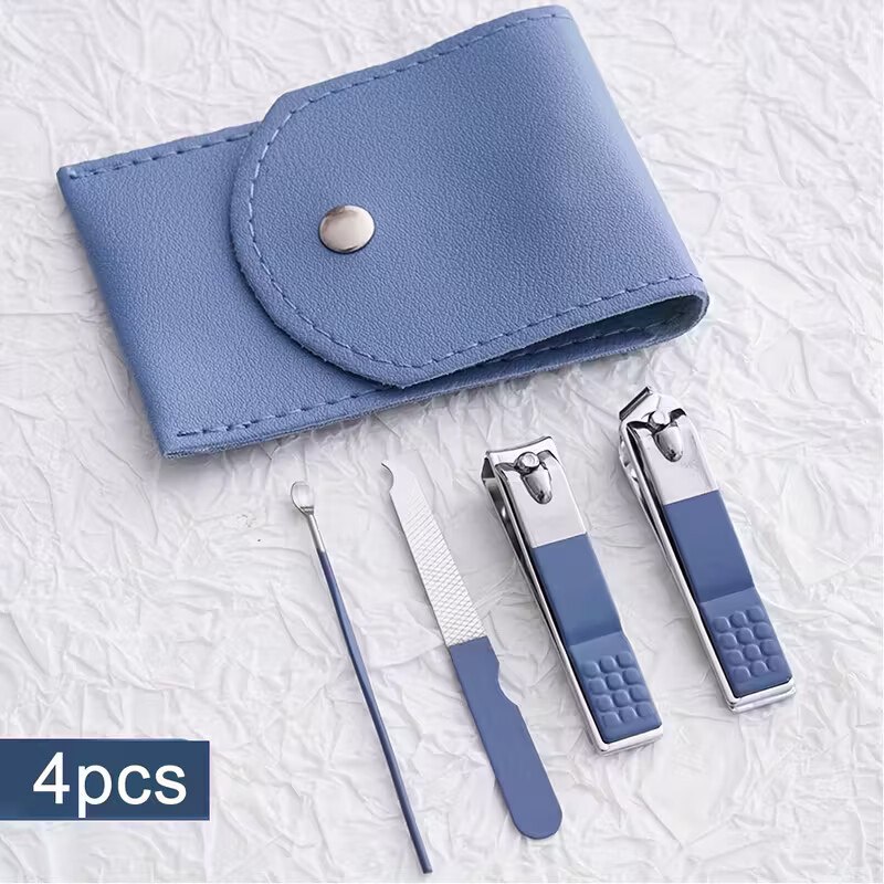 Blue 4-Piece Manicure Set with Case