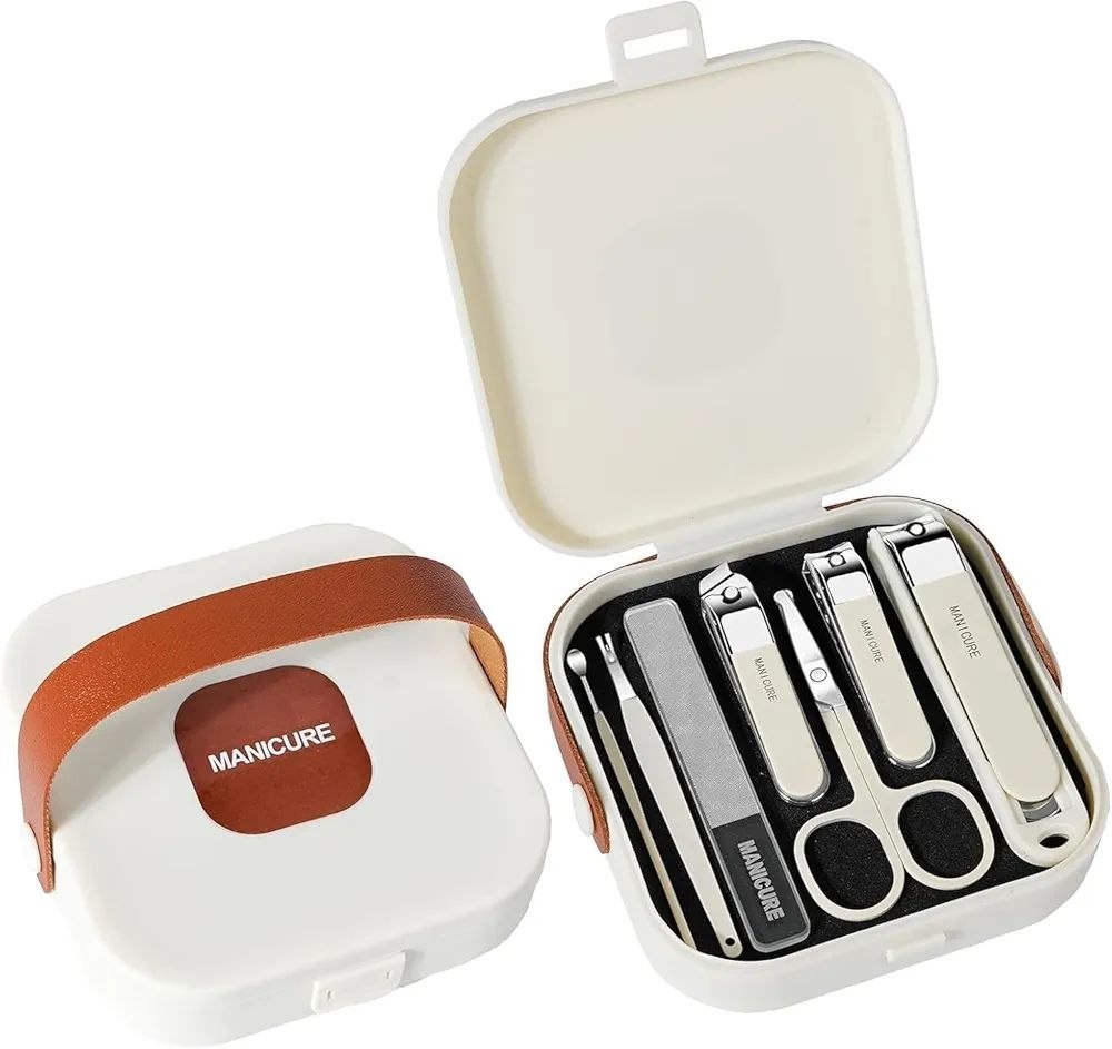 White 7-Piece Portable Manicure Kit